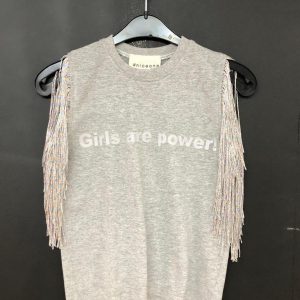 Girls are Power Kadın Gri Bluz